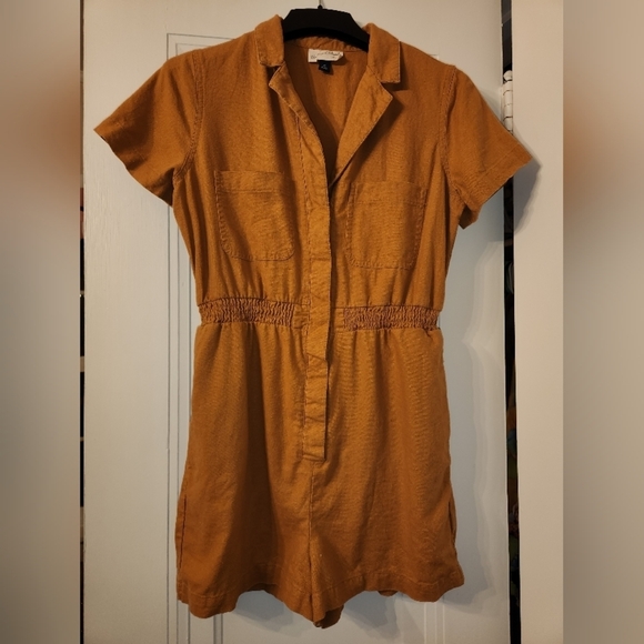 Universal Thread collared shorts romper mustard fall Women's XS - Picture 4 of 12